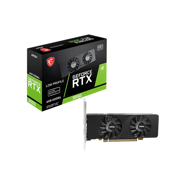 MSI GeForce RTX 3050 LP OC 6GB GDDR6 Low Profile Graphics Card